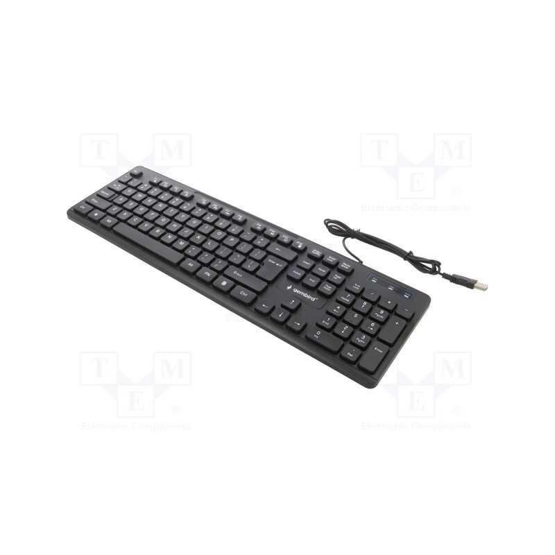 1 pcs x GEMBIRD - KB-MCH-04 - Keyboard, black, USB A, wired,US layout, 1.4m