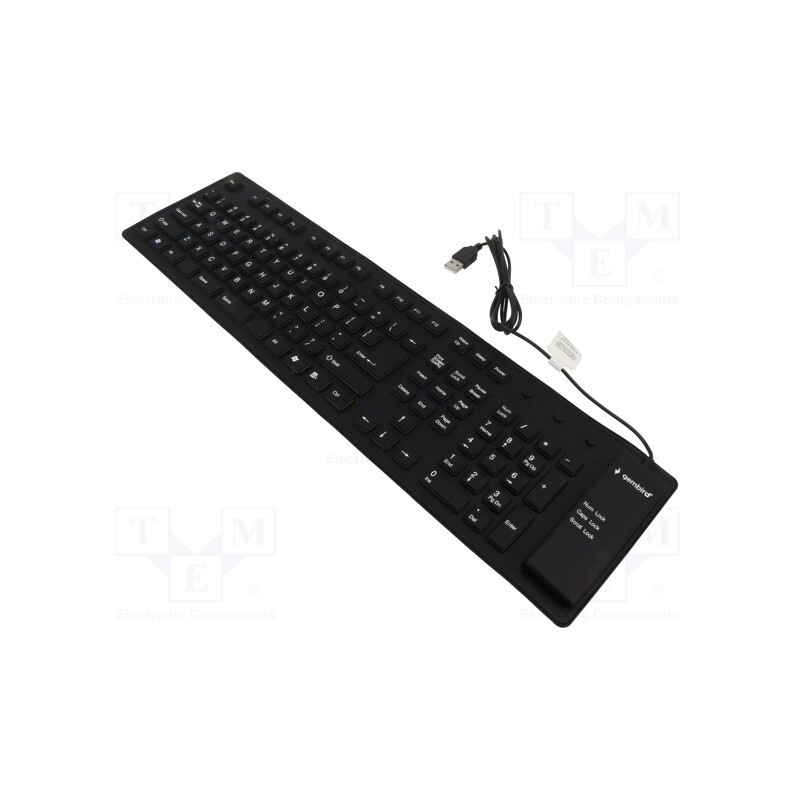 1 pcs x GEMBIRD - KB-109F-B - Keyboard, black, USB A,USB B micro, OTG,wired,US layout, 1.5m