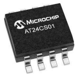 4000 pcs - Microchip AT24CS01-SSHM-T, 1kbit Serial EEPROM Memory, 550ns 8-Pin JEDEC SOIC I2C (2-Wire)