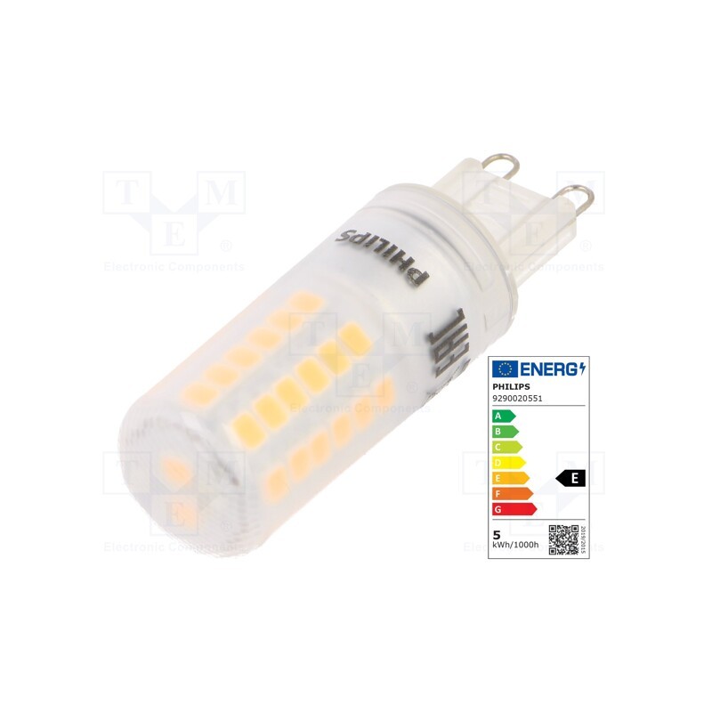 1 pcs x PHILIPS - 8718699657802 - LED lamp, warm white, G9, 230VAC, 570lm, P: 4.8W, 2700K, CRImin: 80