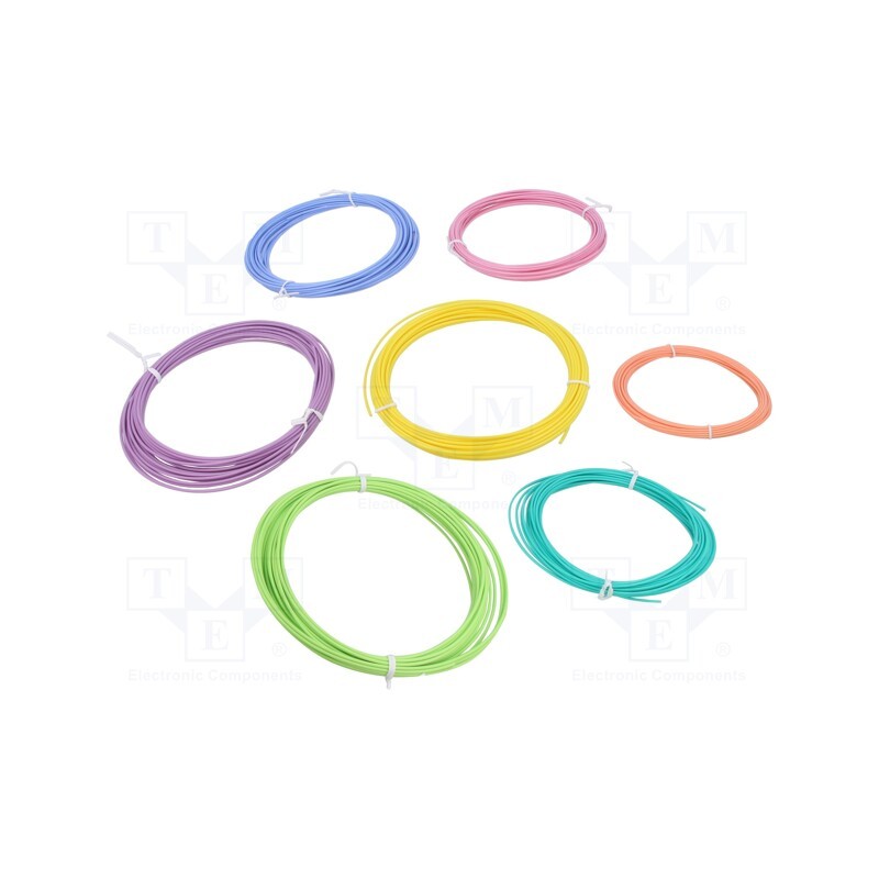 1 set x ROSA 3D - 5907753133625 - Filament: multipack, Ø: 1.75mm, Kit: PLA Pastel, 7pcs, L: 10mm