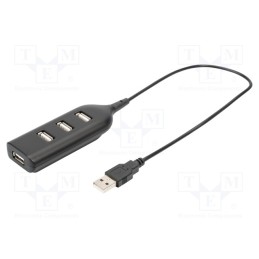 1 pcs x DIGITUS - AB-50001-1 - Hub USB, USB A socket x4,USB A plug, USB 2.0, black, 480Mbps