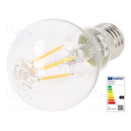 1 pcs x ams OSRAM - 4058075439856 - LED lamp, warm white, E27, 230VAC, 470lm, P: 4W, 2700K, CRImin: 80