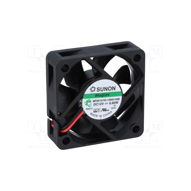 1 pcs x SUNON - MF50151V2-1000U-A99 - Fan: DC, axial, 12VDC, 50x50x15mm, 21.97m3/h, 29dBA, Vapo, Len: 300mm