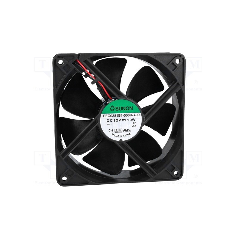 1 pcs x SUNON - EEC0381B1-000U-A99 - Fan: DC, axial, 12VDC, 120x120x38mm, 234.4m3/h, 48dBA, ball bearing