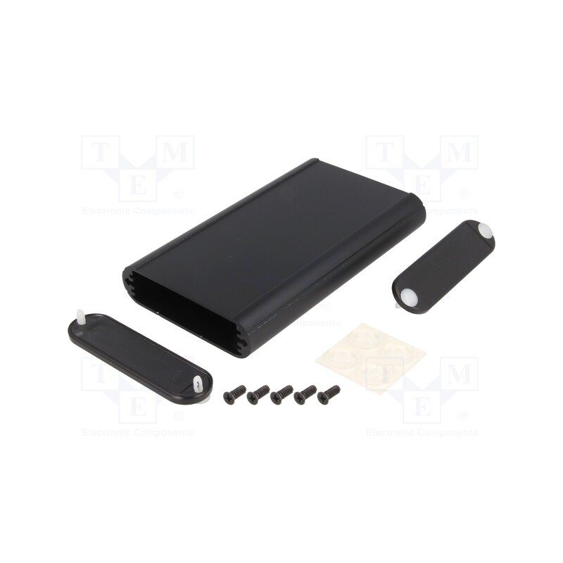 1 pcs x HAMMOND - 1455B1202BK - Enclosure: with panel, 1455, X: 72mm, Y: 120mm, Z: 19mm, aluminium