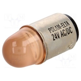 1 pcs x POLAM-ELTA - LO-BA15D-24AC/DC - LED lamp, orange, BA15D, 24VDC, 24VAC