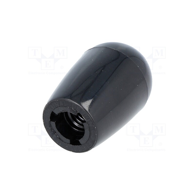 1 pcs x ELESA+GANTER - I.622/25-M6 BLACK - Conical knob, Int.thread: M6, 16mm, Base dia: 12mm, Ømax: 16mm