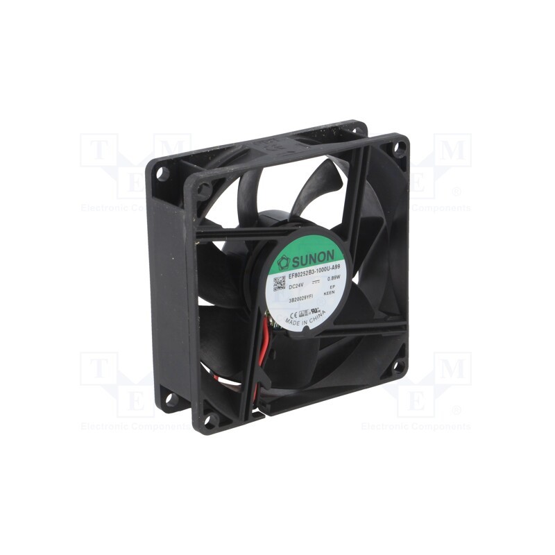 1 pcs x SUNON - EF80252B3-1000U-A99 - Fan: DC, axial, 24VDC, 80x80x25mm, 56.06m3/h, 28dBA, ball bearing