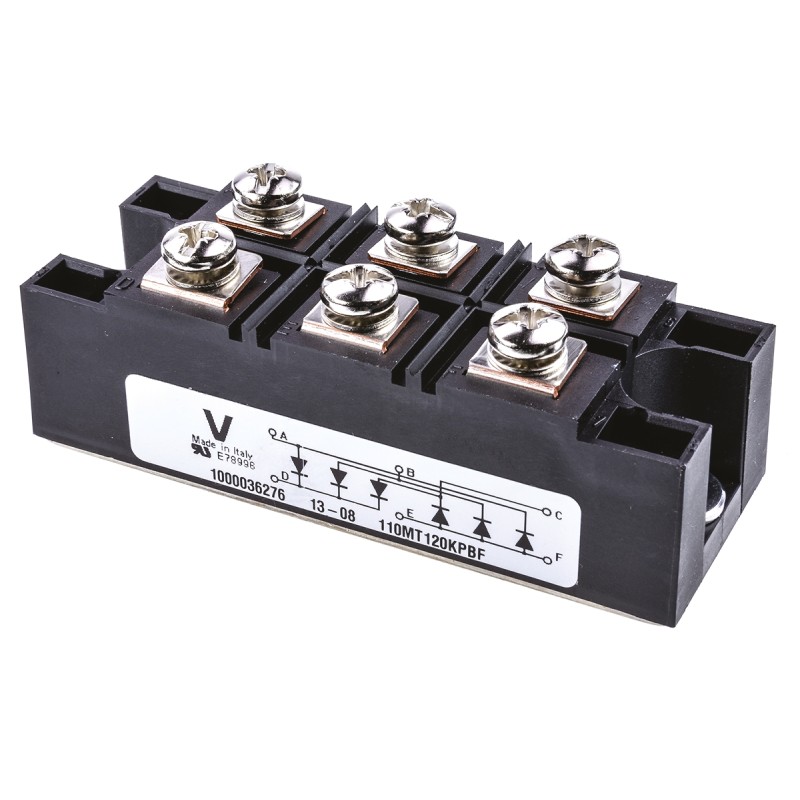 2 pcs - Vishay Bridge Rectifier Module, 150A, 1200V, 3-phase, 6-Pin