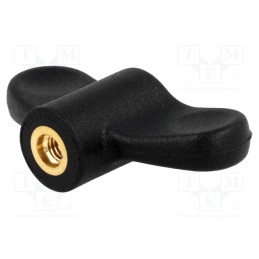 1 pcs x ELESA+GANTER - 224122-C0 - Knob wing, Int.thread: M6, 12mm, H: 24mm, polyamide, W: 47mm