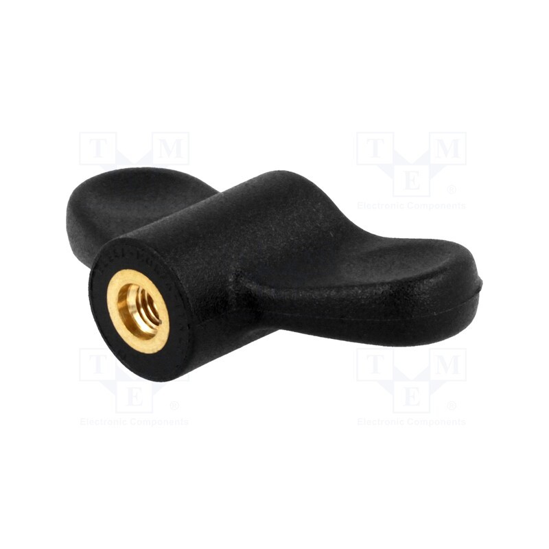 1 pcs x ELESA+GANTER - 224122-C0 - Knob wing, Int.thread: M6, 12mm, H: 24mm, polyamide, W: 47mm