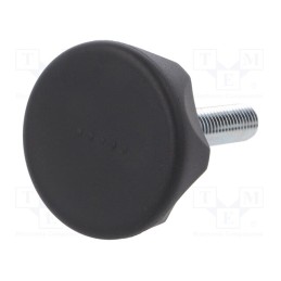 1 pcs x ELESA+GANTER - 222271-C1 - Knob, Ø: 45mm, Ext.thread: M10, 40mm, technopolymer PA, Cap: black
