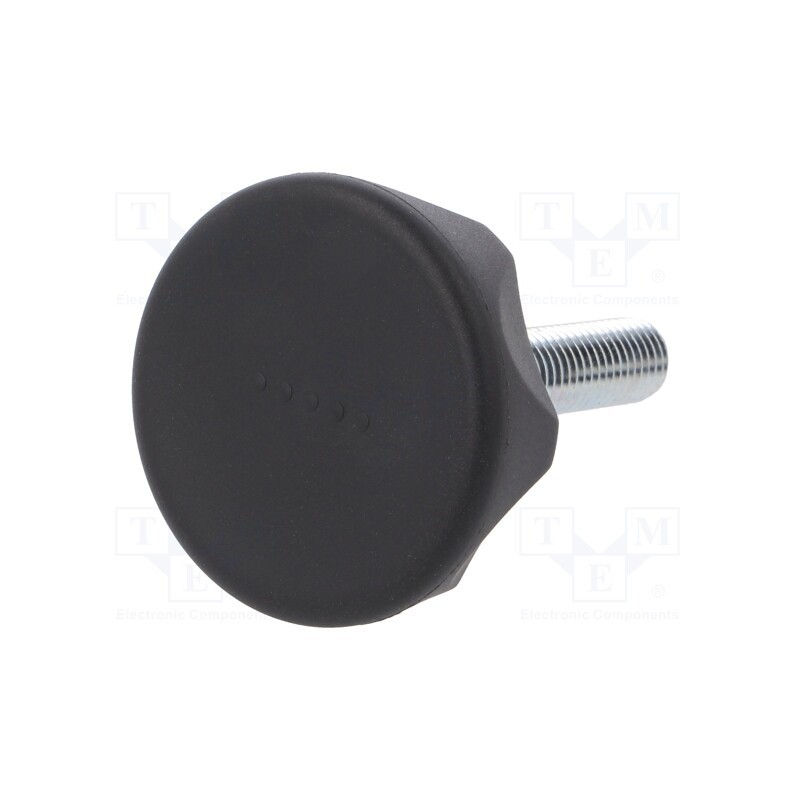 1 pcs x ELESA+GANTER - 222271-C1 - Knob, Ø: 45mm, Ext.thread: M10, 40mm, technopolymer PA, Cap: black