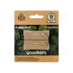 1 pcs x GOODRAM - - - Pendrive, USB 2.0, 64GB, R: 20MB/s, W: 5MB/s, USB A, white