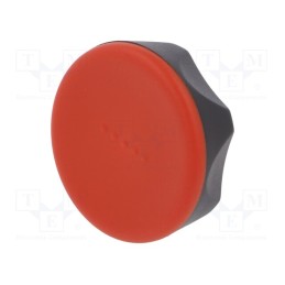 1 pcs x ELESA+GANTER - 221206-C6 - Knob, Ø: 45mm, H: 26mm, technopolymer PA, Ømount.hole: 8mm, Cap: red