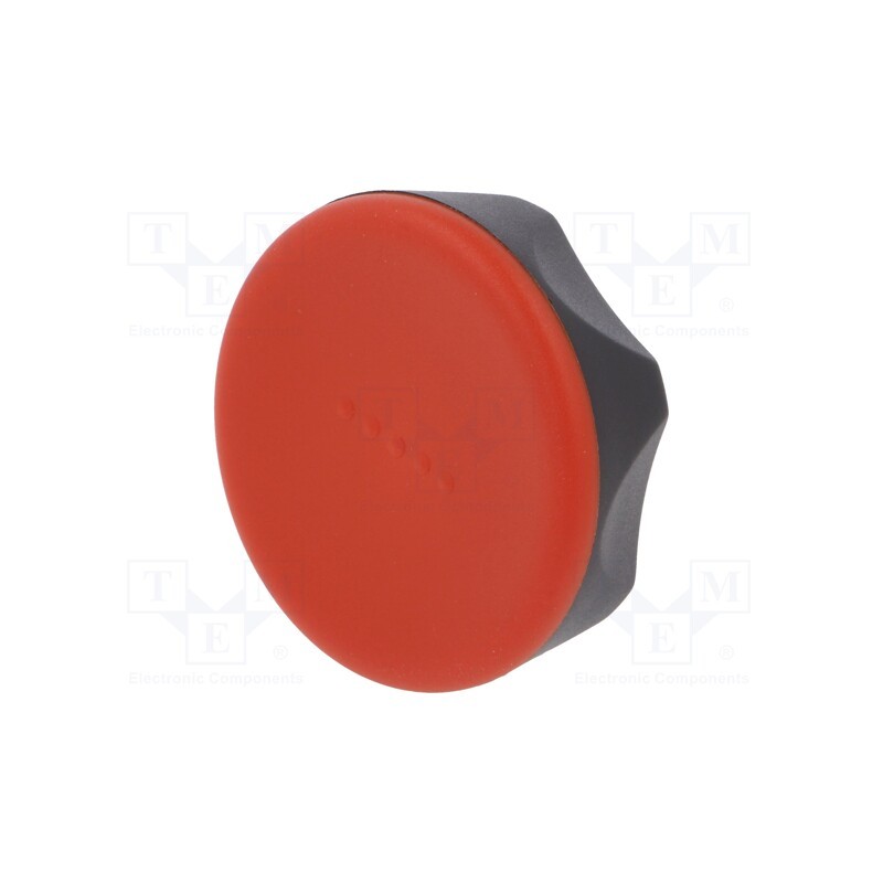 1 pcs x ELESA+GANTER - 221206-C6 - Knob, Ø: 45mm, H: 26mm, technopolymer PA, Ømount.hole: 8mm, Cap: red