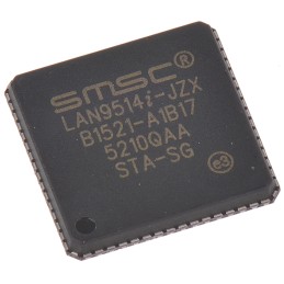 25 pcs - Microchip LAN9514I-JZX, Ethernet Controller, 1.5Mbps, 3.3 V, 64-Pin QFN