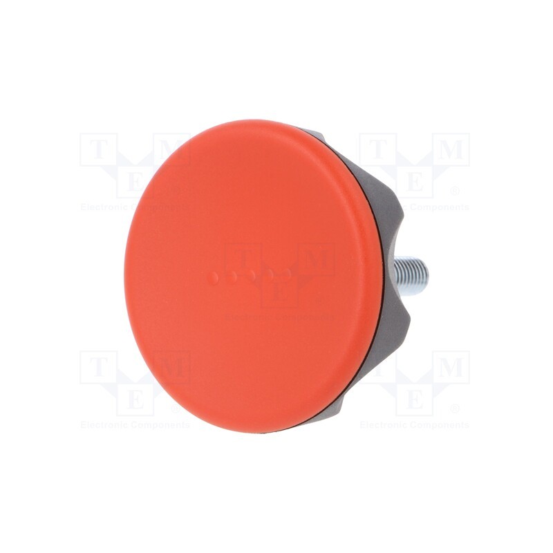 1 pcs x ELESA+GANTER - 222416-C6 - Knob, Ø: 56mm, Ext.thread: M8, 30mm, technopolymer PA, Cap: red