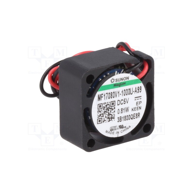 1 pcs x SUNON - MF17080V1-1000U-A99 - Fan: DC, axial, 5VDC, 17x17x8mm, 1.52m3/h, 21.5dBA, Vapo, 21000rpm