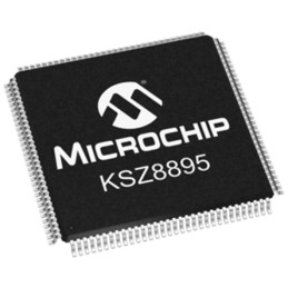 25 pcs - Microchip KSZ8895RQXIA, Ethernet Switch IC, 10Mbps MII, 1.8 V, 2.5 V, 3.3 V, 128-Pin PQFP