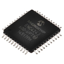 1 pcs - Microchip ENC424J600-I/PT, Ethernet Controller, 10Mbps MII, MIIM, Serial-SPI, 3.3 V, 44-Pin TQFP