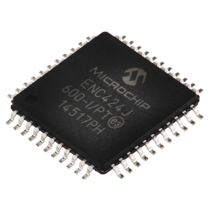 1 pcs - Microchip ENC424J600-I/PT, Ethernet Controller, 10Mbps MII, MIIM, Serial-SPI, 3.3 V, 44-Pin TQFP