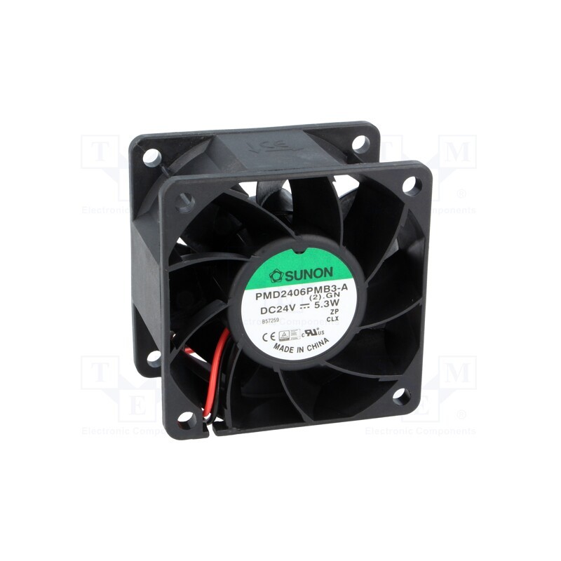 1 pcs x SUNON - PMD2406PMB3-A(2).GN - Fan: DC, axial, 24VDC, 60x60x38mm, 70.5m3/h, 47dBA, ball bearing
