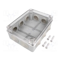 1 pcs x PAWBOL - S-BOX 406-P - Enclosure: junction box, X: 140mm, Y: 190mm, Z: 70mm, IP65, grey