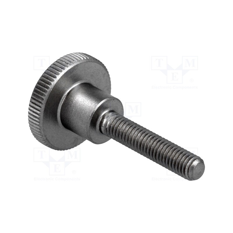 1 pcs x ELESA+GANTER - DIN 464-M6-30-NI - Knob, Ø: 24mm, Ext.thread: M6, 30mm, H: 15mm, stainless steel