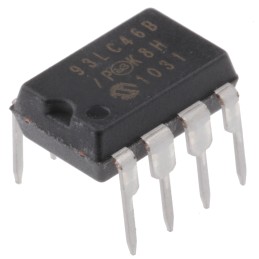 1 pcs - Microchip 93LC46B/P, 1kbit Serial EEPROM Memory, 200ns 8-Pin PDIP Serial-Microwire