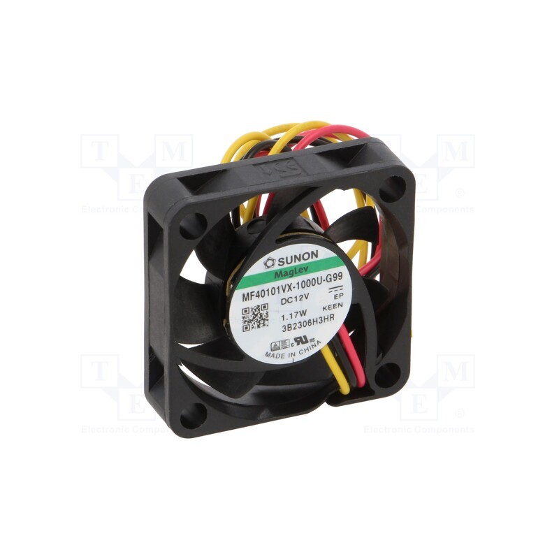 1 pcs x SUNON - MF40101VX-1000U-G99 - Fan: DC, axial, 12VDC, 40x40x10mm, 16.82m3/h, 31.4dBA, Vapo, 8500rpm