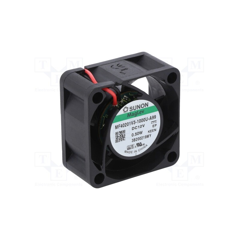 1 pcs x SUNON - MF40201V3-1000U-A99 - Fan: DC, axial, 12VDC, 40x40x20mm, 10.69m3/h, 16.5dBA, Vapo, 5000rpm