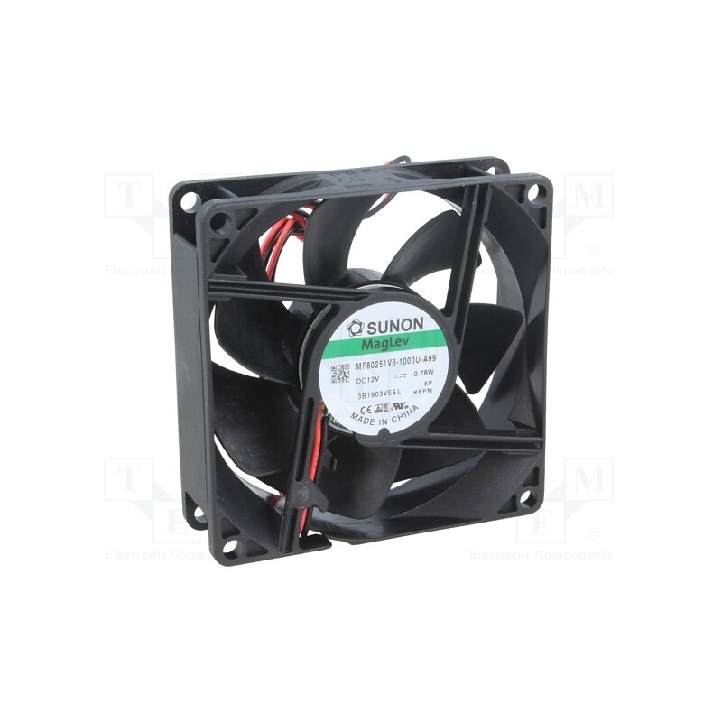 1 pcs x SUNON - MF80251V3-1000U-A99 - Fan: DC, axial, 12VDC, 80x80x25mm, 56.06m3/h, 28dBA, Vapo, 2600rpm