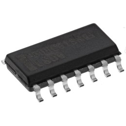 25 pcs - Texas Instruments SN74LS06D Hex-Channel Buffer & Line Driver, Open Collector, Inverting, 14-Pin SOIC