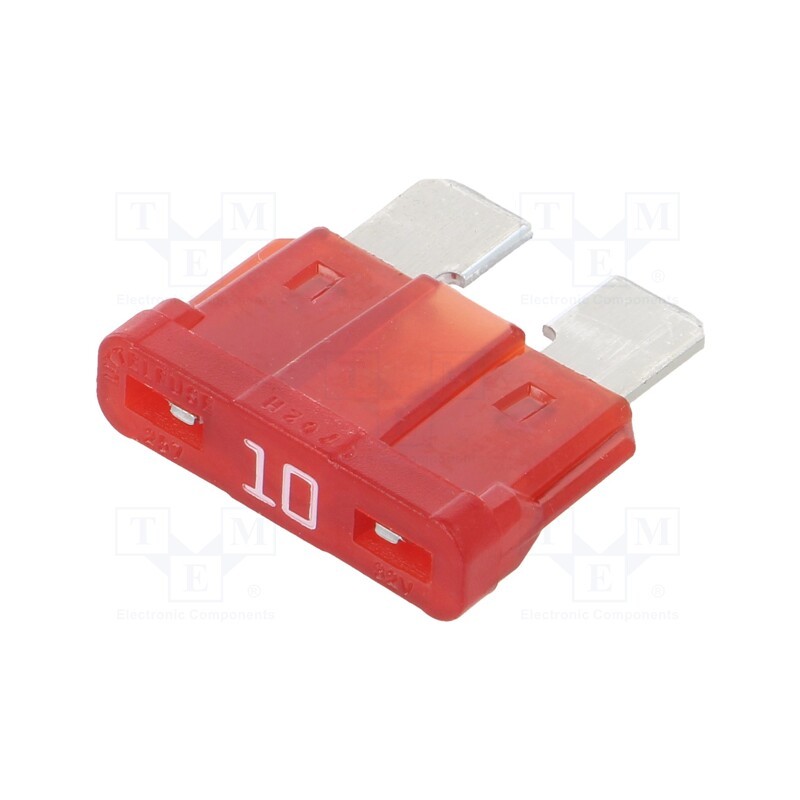 1 pcs x LITTELFUSE - 0287010.L - Fuse: fuse, 10A, 32VDC, push-in, automotive, 19mm, tin alloy, ATOF