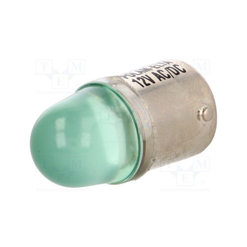 1 pcs x POLAM-ELTA - LG-BA15S-230AC - LED lamp, green, BA15S, 230VAC