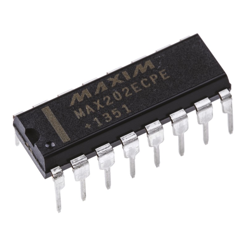 2 pcs - Maxim Integrated MAX202ECPE+ Line Transceiver, 16-Pin PDIP