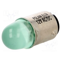 1 pcs x POLAM-ELTA - LG-BA15D-24AC/DC - LED lamp, green, BA15D, 24VDC, 24VAC