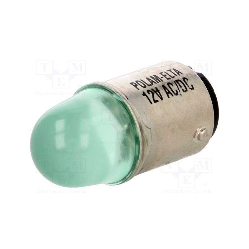1 pcs x POLAM-ELTA - LG-BA15D-24AC/DC - LED lamp, green, BA15D, 24VDC, 24VAC