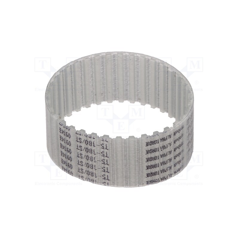 1 pcs x OPTIBELT - T5 180 2577ZA - Timing belt, T5, W: 25mm, H: 2.2mm, Lw: 180mm, Tooth height: 1.2mm