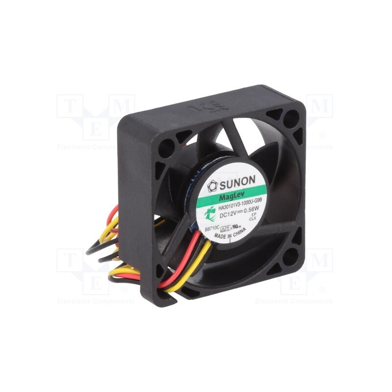 1 pcs x SUNON - HA30101V3-1000U-G99 - Fan: DC, axial, 12VDC, 30x30x10mm, 5.92m3/h, 15.1dBA, Vapo, 28AWG