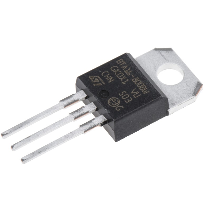 10 pcs - STMicroelectronics Through Hole, 3-pin, TRIAC, 800V, Gate Trigger 1.3V 800V