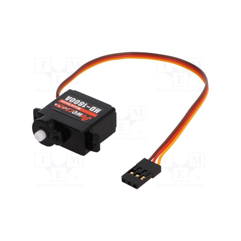 1 pcs x POLOLU - POWER HD MICRO SERVO HD-1800A - Motor: servo, 4.8÷6VDC, micro, analogue, 23x11.6x24mm, polyamide
