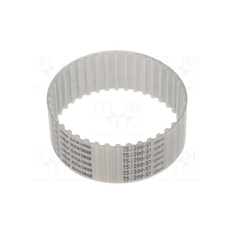 1 pcs x OPTIBELT - T5 200 2577ZA - Timing belt, T5, W: 25mm, H: 2.2mm, Lw: 200mm, Tooth height: 1.2mm