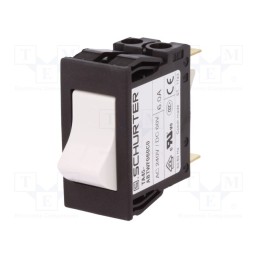 1 pcs x SCHURTER - 4430.0012 - Circuit breaker, Urated: 240VAC, 60VDC, 6A, DPST, Poles: 2, MCB