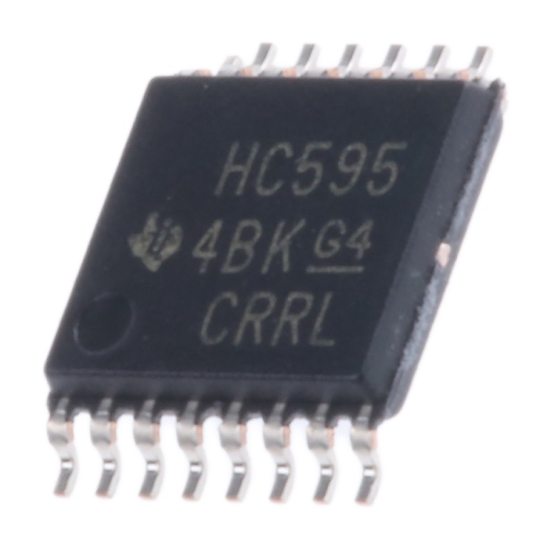 25 pcs - Texas Instruments SN74HC595PW 8-stage Shift Register, Serial to Serial/Parallel, 2 - 6 V, 16-Pin TSSOP