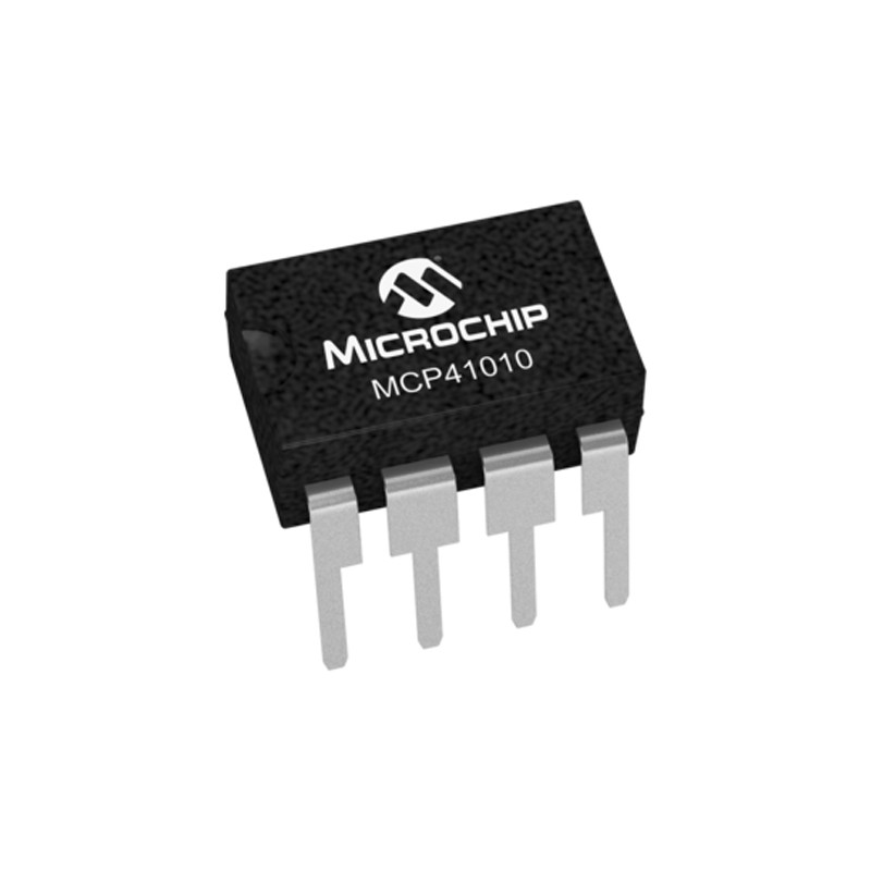 6 pcs - MCP41010-I/P, Digital Potentiometer 10kΩ 256-Position Linear Serial-SPI 8 Pin, PDIP