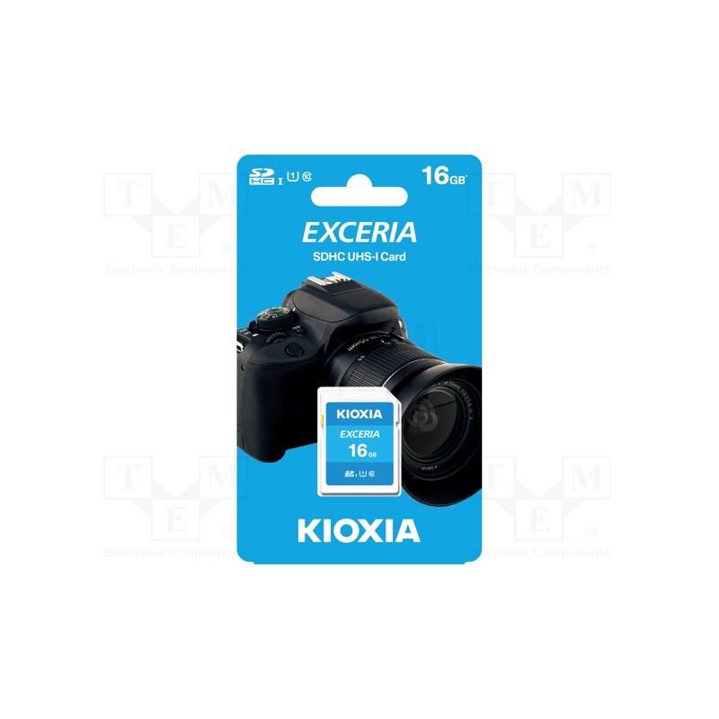 1 pcs x KIOXIA - LNEX1L016GG4 - Memory card, SDHC, R: 100MB/s, Class 10 UHS U1, 16GB, -25÷85°C