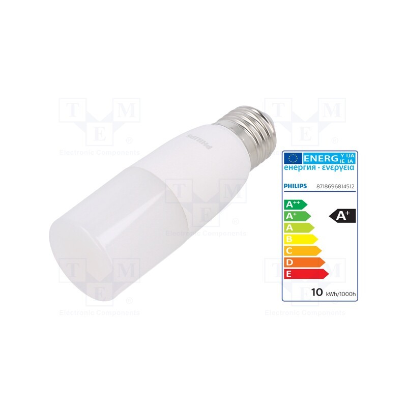1 pcs x PHILIPS - 8718696814512 - LED lamp, warm white, E27, 230VAC, 950lm, P: 9.5W, 240°, 3000K